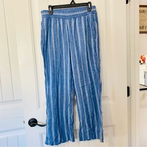 Old Navy Blue and White Striped Wide Leg Pants size medium
